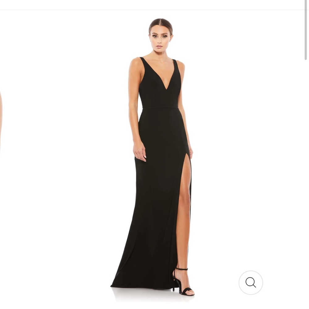 Ieena by MacDuggal - Size 2 Black Gown, High Slit (LIKE NEW)